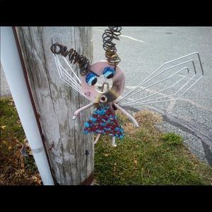 Flying fairy yard art
